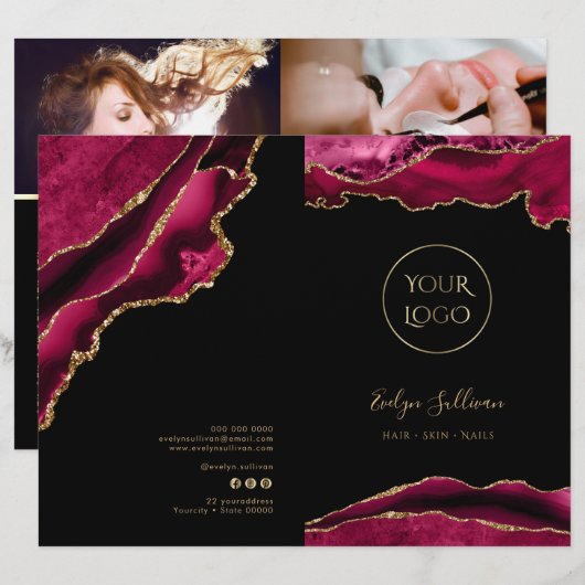 Crimson en Gold Agaat Service Menu Brochure (Voorkant / Achterkant)
