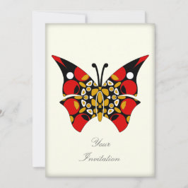 Crimson en Gold Butterflies Kaart