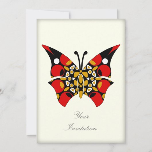 Crimson en Gold Butterflies Kaart (Voorkant)