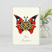 Crimson en Gold Butterflies Kaart (Staand voorkant)