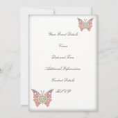 Crimson en Gold Butterflies Kaart (Achterkant)