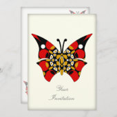 Crimson en Gold Butterflies Kaart (Voorkant / Achterkant)