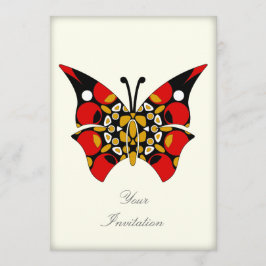 Crimson en Gold Butterflies Kaart
