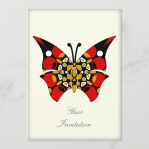 Crimson en Gold Butterflies Kaart