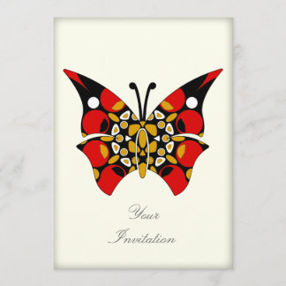 Crimson en Gold Butterflies Kaart