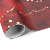 Crimson en Gold Fairy Lights Kerstmis Cadeaupapier (Rol Hoek)