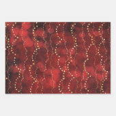 Crimson en Gold Fairy Lights Kerstmis Inpakpapier Vel (Voorkant)
