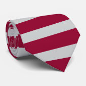 Crimson en grijs horizontaal strepe Stropdas (Opgerold)