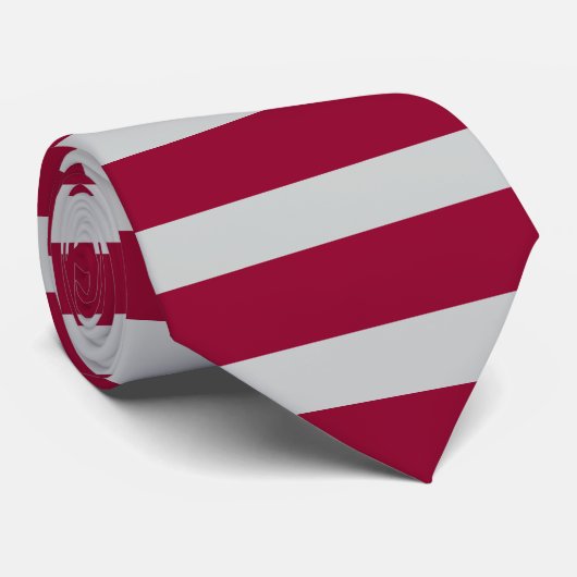 Crimson en grijs horizontaal strepe Stropdas (Opgerold)