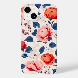 Crimson en koraalbloem Case-Mate iPhone 14 hoesje