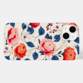 Crimson en koraalbloem Case-Mate iPhone case (Achterkant (horizontaal))
