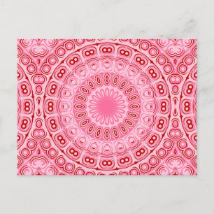 Crimson en roze mandala patroon briefkaart