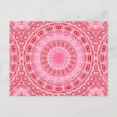 Crimson en roze mandala patroon briefkaart (Voorkant)