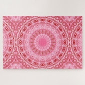 Crimson en roze mandala patroon legpuzzel (Horizontaal)