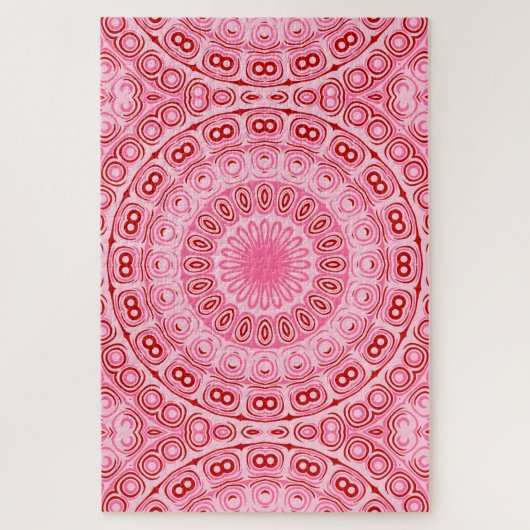 Crimson en roze mandala patroon legpuzzel (Verticaal)