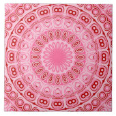 Crimson en roze mandala patroon tegeltje (Voorkant)