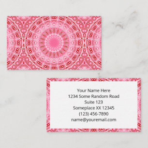 Crimson en roze mandala patroon visitekaartje