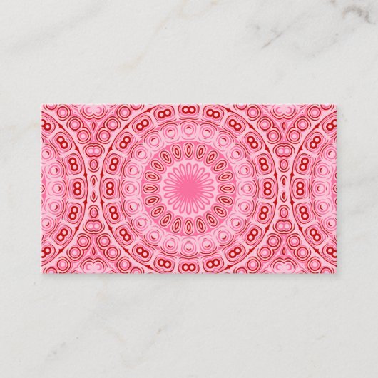 Crimson en roze mandala patroon visitekaartje (Voorkant)