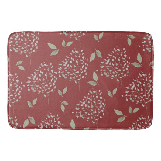 Crimson en Sage Floral Badmat (Voorkant)