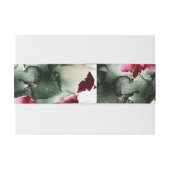 Crimson en Spruce Green Abstract Uitnodigingen Wikkel (Achterkant Voorbeeld)