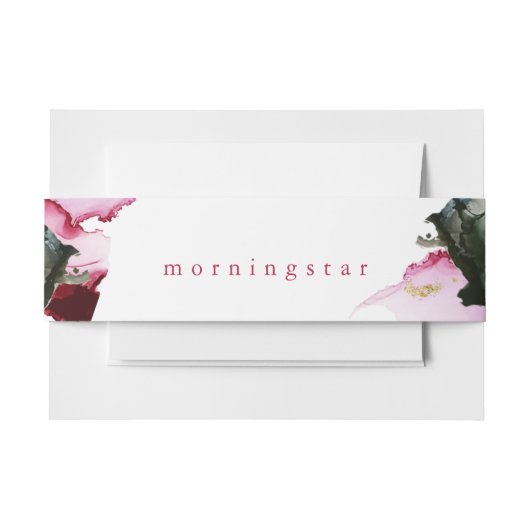 Crimson en Spruce Green Abstract Uitnodigingen Wikkel (Voorkant Voorbeeld)