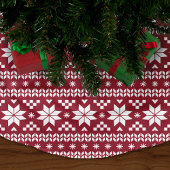 Crimson en White Fair Isle Pattern Kerstboom Rok