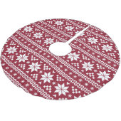 Crimson en White Fair Isle Pattern Kerstboom Rok (Gekanteld)