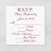 Crimson en White Response RSVP-kaarten Informatiekaartje (Voorkant)