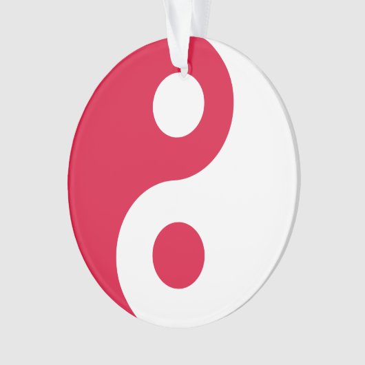 Crimson en White Yin Yang Ornament (voorkant)