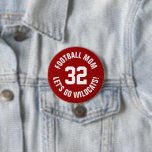 Crimson en wit Football Moeder Jersey Nummer Ronde Button 7,6 Cm<br><div class="desc">Vrolijk op je favoriete sportteam, football speler of show gewoon je schooltrots met een aangepaste gepersonaliseerde spirit knop! Voeg je schoolnaam toe of personaliseer met de naam van een speler en een jersey-nummer. Perfect voor football, basketbal, honkbal en voetbalwedstrijden! Creëer custom pinnen voor het hele team, cheerleaders, ouders en broers...</div>