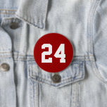 Crimson en witte atleet Jersey nummer Ronde Button 7,6 Cm<br><div class="desc">Kop op je favoriete sportteam, football speler of gewoon show van je schooltrots met een aangepaste gepersonaliseerde spirituele knop! Personaliseer met het nummer van een speler of een andere aangepaste tekst. Ideaal voor football-, basketbal-, honkbal- en voetbalspelletjes! Creëer aangepaste pinnen voor het hele team, cheerleaders, ouders en broers om op...</div>