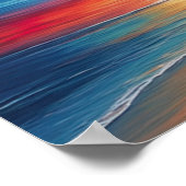 Crimson Evening aan het strand Poster (Hoek)