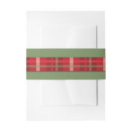 Crimson & Evergreen Kerstbruiloft Uitnodigingen Wikkel