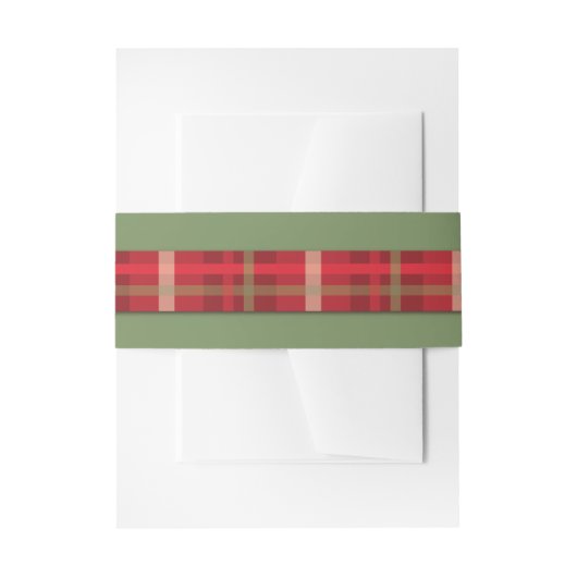 Crimson & Evergreen Kerstbruiloft Uitnodigingen Wikkel (Voorkant Voorbeeld)