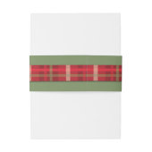 Crimson & Evergreen Kerstbruiloft Uitnodigingen Wikkel (Achterkant Voorbeeld)