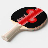 Crimson Fade Stripe Loop met naam Tafeltennisbatje (Voorkant Gekanteld)
