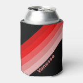 Crimson Fade Stripes met naam Blikjeskoeler (Blikje Voorkant)