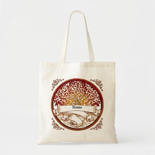 Crimson Familieboom achternaam Tote Bag (Voorkant)