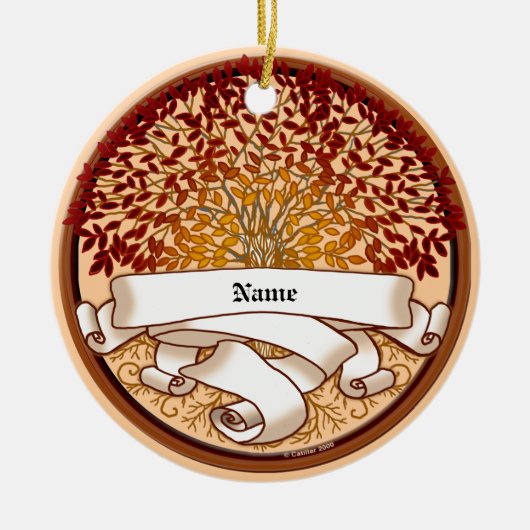 Crimson Family Boom Keramisch Ornament (Voorkant)