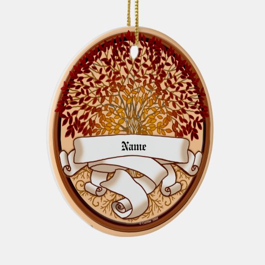 Crimson Family Tree Keramisch Ornament (Rechts)
