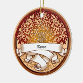 Crimson Family Tree Keramisch Ornament (Links)