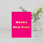 Crimson Festive Happy Nieuwjaar Briefkaart (Staand Voorkant)