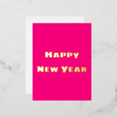 Crimson Festive Happy Nieuwjaar Briefkaart (Voorkant / Achterkant)