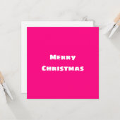 Crimson Festive Merry Kerstmis Kaart (Voorkant / Achterkant in situ)