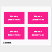 Crimson Festive Merry Kerstmis Rechthoekige Sticker (Vel)