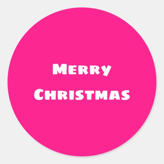Crimson Festive Merry Kerstmis Ronde Sticker (Voorkant)