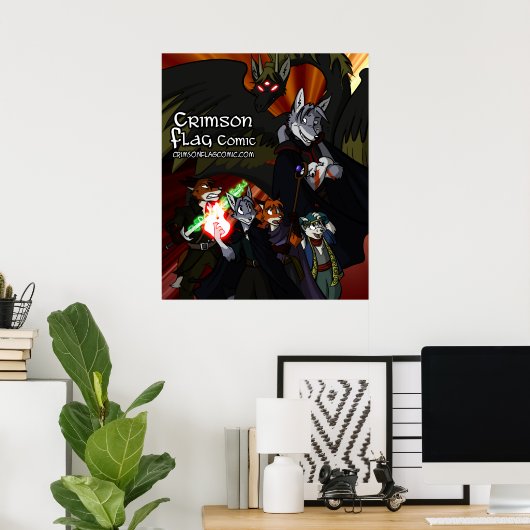 Crimson Flag Poster (Thuiskantoor)