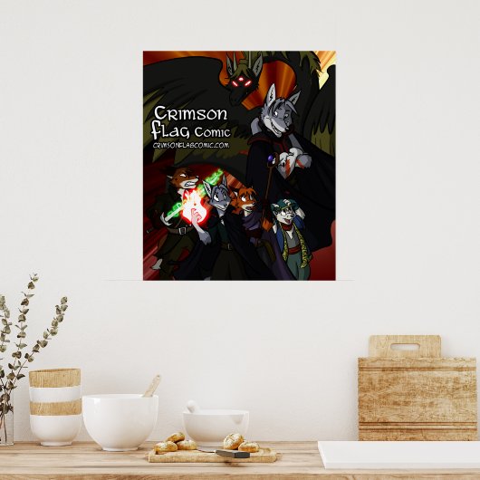 Crimson Flag Poster (Keuken)