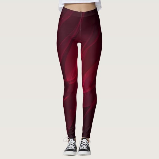 Crimson Flame Abstract Leggings (Voorkant)