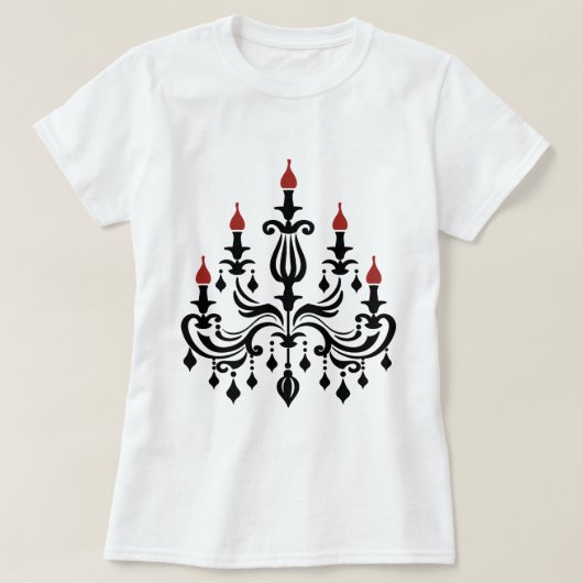 "Crimson Flame Chandelier" T-shirt (Design voorkant)